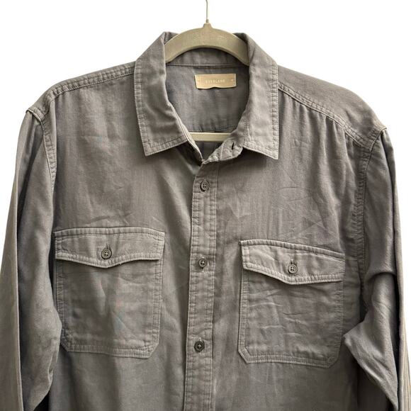 Everlane Men’s Dark Gray Button Up Long Sleeve Shirt 100% Cotton XL - Picture 3 of 5